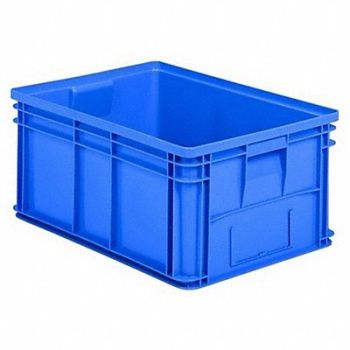 SSI SCHAEFER Straight Wall Container Blue Solid HDPE, 9MR83
