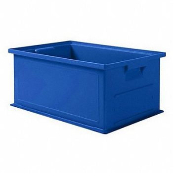 SSI SCHAEFER Straight Wall Container Blue Solid HDPE, 9UEJ6