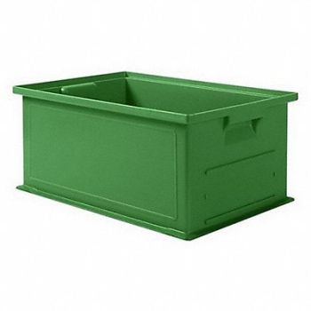 SSI SCHAEFER Straight Wall Container Green Solid HDPE, 9ANY9