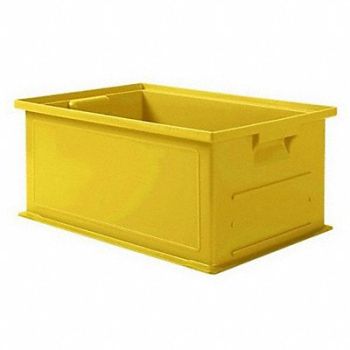 SSI SCHAEFER Straight Wall Ctr Yellow Solid HDPE, 8EJP7