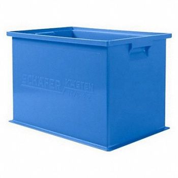 SSI SCHAEFER Straight Wall Container Blue Solid HDPE, 9LEZ8