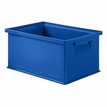 SSI SCHAEFER Straight Wall Container Blue Solid HDPE, 9WX86