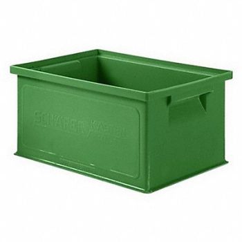 SSI SCHAEFER Straight Wall Container Green Solid HDPE, 9CPW6