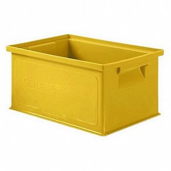 SSI SCHAEFER Straight Wall Ctr Yellow Solid HDPE, 9KCK6