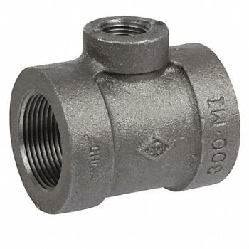 GRAINGER APPROVED Reducing Tee 1-1/2 x3/4 300 Black, 147U44