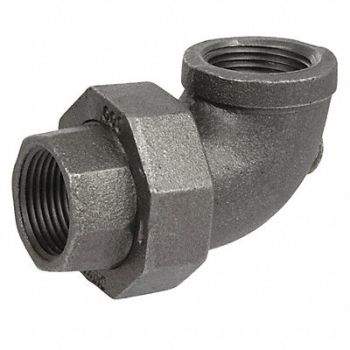 GRAINGER APPROVED Union Elbow 90 deg 1 300 Black DI, 147U90