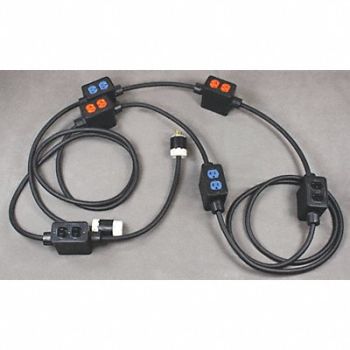 KH INDUSTRIES Feed Through Stringer 6 Boxes 60 ft 20A, 14A296