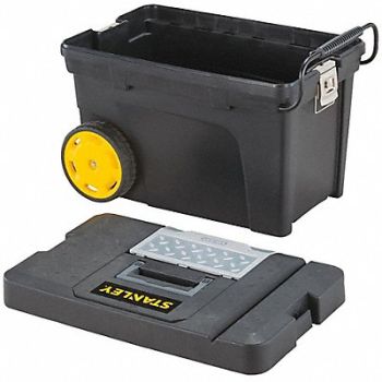 STANLEY Rolling Tool Box 200 lb Load Cap. Plstic, 14C632