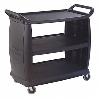 GRAINGER APPROVED Large Bussing and Transport Cart Black, 14C976