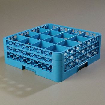 CARLISLE Glass Rack w/2 Extenders 16 Comp PK3, 14C998
