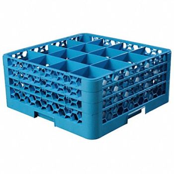CARLISLE Glass Rack w/3 Extenders 16 Comp PK2, 14C999