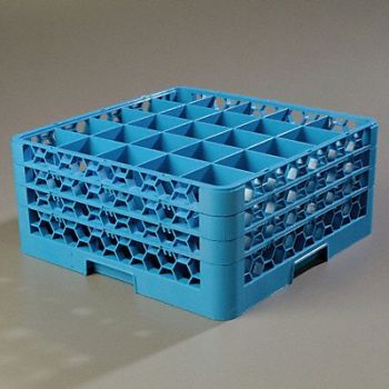 CARLISLE Glass Rack w/3 Extenders 25 Comp PK2, 14D006