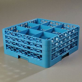 CARLISLE Glass Rack w/3 Extenders 9 Comp PK2, 14D014