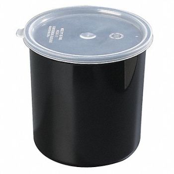 CARLISLE Poly-Tuf Crock w/Lid 2.7 qt. Black PK6, 14D226