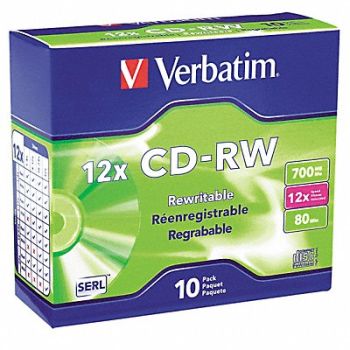 VERBATIM CD-RW Disc 700 MB 80 min 12x PK10, 14F857
