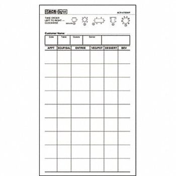 DAYMARK Guest Checks 2-Part Carbonless PK40, 14H129