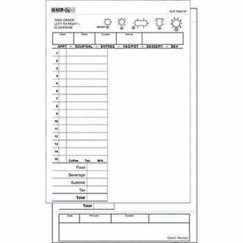 DAYMARK Guest Checks Receipts 2-Part PK8, 14H133