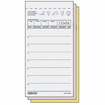 DAYMARK Guest Checks 3-Part Carbonless PK50, 14H139