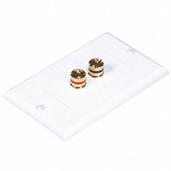 MONOPRICE A/V Wallplate Banana Post 2pc 1Spkr Wht, 14J362