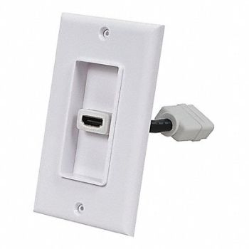 MONOPRICE A/V WallPlate HDMI w/Ext 1P White, 14J380