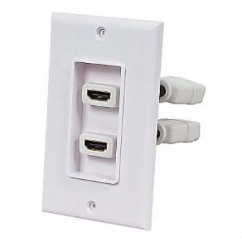MONOPRICE A/V WallPlate HDMI w/Ext 2P White, 14J384