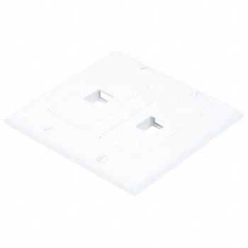MONOPRICE WallPlate Blank 2 Hole 2 Gang White, 14J401