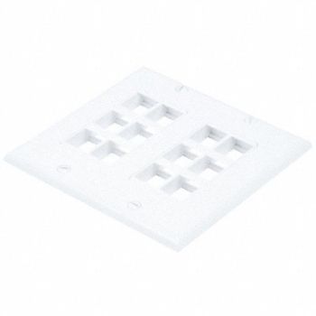 MONOPRICE WallPlate Blank 12 Hole 2 Gang White, 14J409