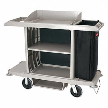RUBBERMAID COMMERCIAL PRODUCTS Housekeeping Cart 50 in H 30 gal Cap., 14J684