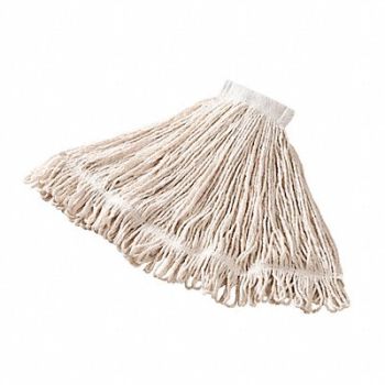 RUBBERMAID COMMERCIAL PRODUCTS Wet Mop White Cotton PK6, 14J835