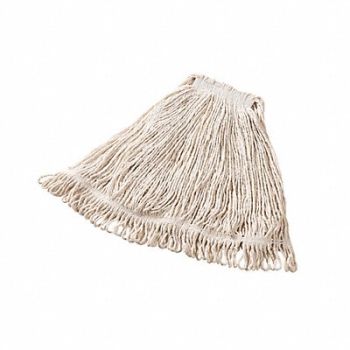 RUBBERMAID COMMERCIAL PRODUCTS Wet Mop White Cotton PK6, 14J836