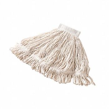 RUBBERMAID COMMERCIAL PRODUCTS Wet Mop White Cotton PK6, 14J837