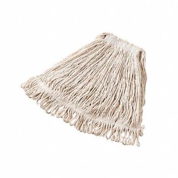 RUBBERMAID COMMERCIAL PRODUCTS Wet Mop White Cotton PK6, 14J838