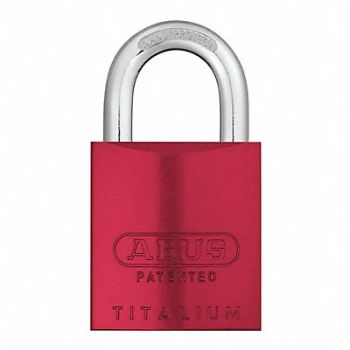ABUS Keyed Padlock 15/16 in Rectangle Red, 14J869