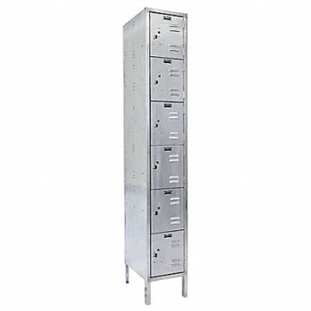 HALLOWELL Bx Lckr 6x1Lckr Silver 78 x18 x18 Assm, 14L076