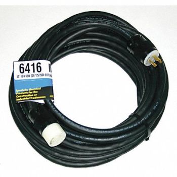 SOUTHWIRE Extension Cord 50ft 10Ga 20A SOW Blk, 14N231