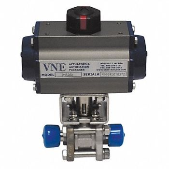 GRAINGER APPROVED Actuated Ball Valve 1/2 In 316 SS, 14N250