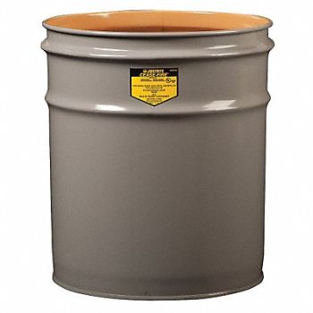 JUSTRITE Open-Head Drum 4-1/2 gal Gray, 14N866