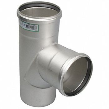 BLUCHER 90 Sanitary Tee 316 SS 4 in 29 PSI, 14N985