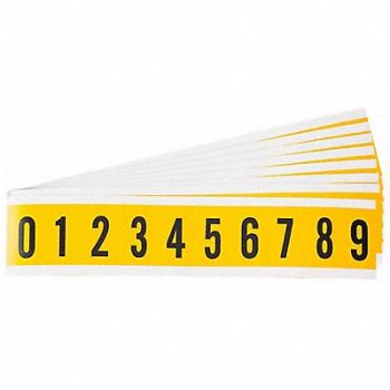 BRADY Numbers Label Kit 0 Thru 9 PK25, 14R096