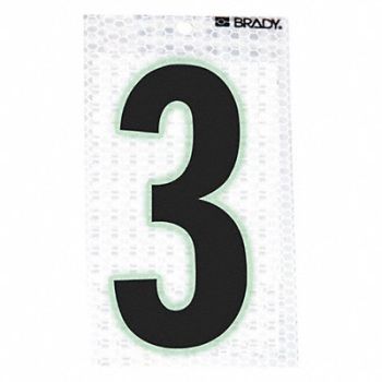 BRADY Ultra Reflective Numbers 3 PK10, 14R103