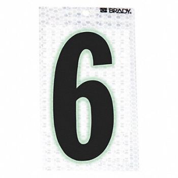 BRADY Ultra Reflective Numbers 6 PK10, 14R106