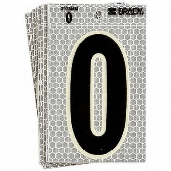 BRADY Ultra Reflective Numbers 0 6 in H PK10, 14R172