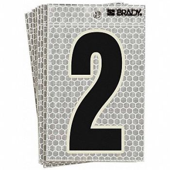BRADY Ultra Reflective Numbers 2 6 in H PK10, 14R174