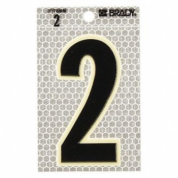 BRADY Ultra Reflective Numbers 2 PK10, 14R138