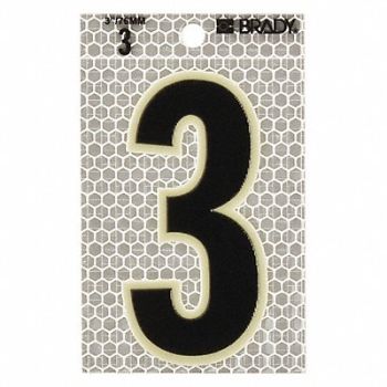 BRADY Ultra Reflective Numbers 3 PK10, 14R139