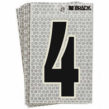 BRADY Ultra Reflective Numbers 4 6 in H PK10, 14R176