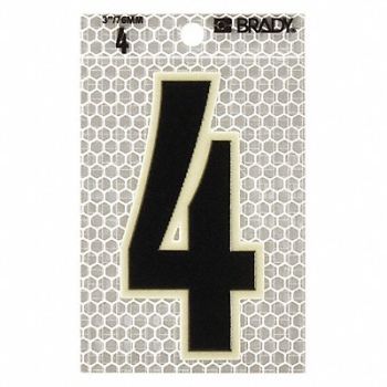 BRADY Ultra Reflective Numbers 4 PK10, 14R140