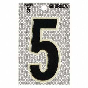BRADY Ultra Reflective Numbers 5 PK10, 14R141
