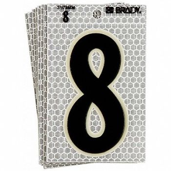 BRADY Ultra Reflective Numbers 8 6 in H PK10, 14R180