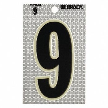 BRADY Ultra Reflective Numbers 9 PK10, 14R145